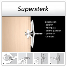 TOGGLER HOLLEWANDPLUG TC VOOR PLAATDIKTE 15-19 MM; 100 STUKS