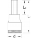 DOPSLEUTEL-SCHROEVENDRAAIER 1/2", LANG 8 MM - IN 19 L 8-120