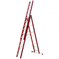 4TECX REFORMLADDER 3-DELIG ALUMINIUM 3 X 10 MET STALEN BALK 4TECX REFORMLADDER 3-DELIG ALUMINIUM 3 X 10 MET STALEN BALK